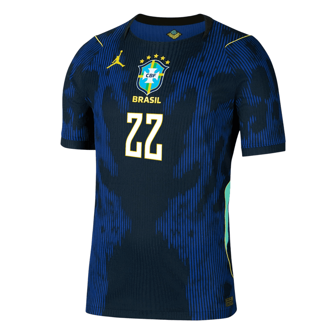 Brasilien Tröja JOÃO PEDRO #22 2026 Borta Autentisk Mörkblå