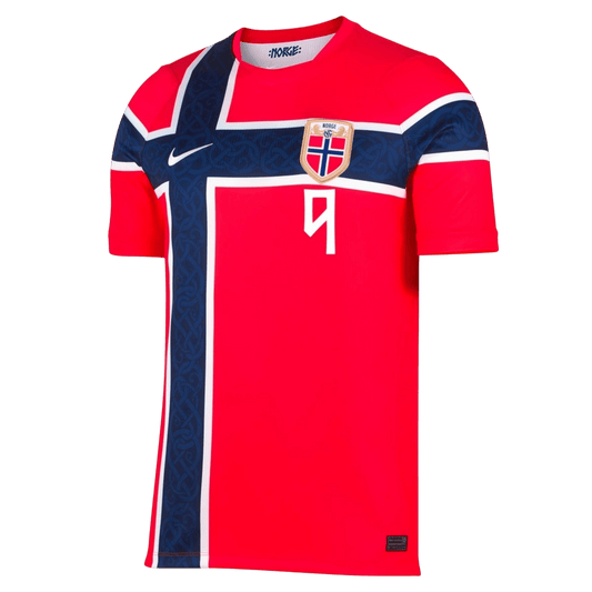 Norge Tröja BRAUT HAALAND #9 2026 Hemma Röd-1