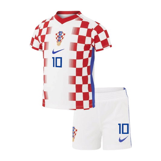 Kroatien Tröja MODRIĆ #10 2026 Hemma Röd & Vit Barn-1