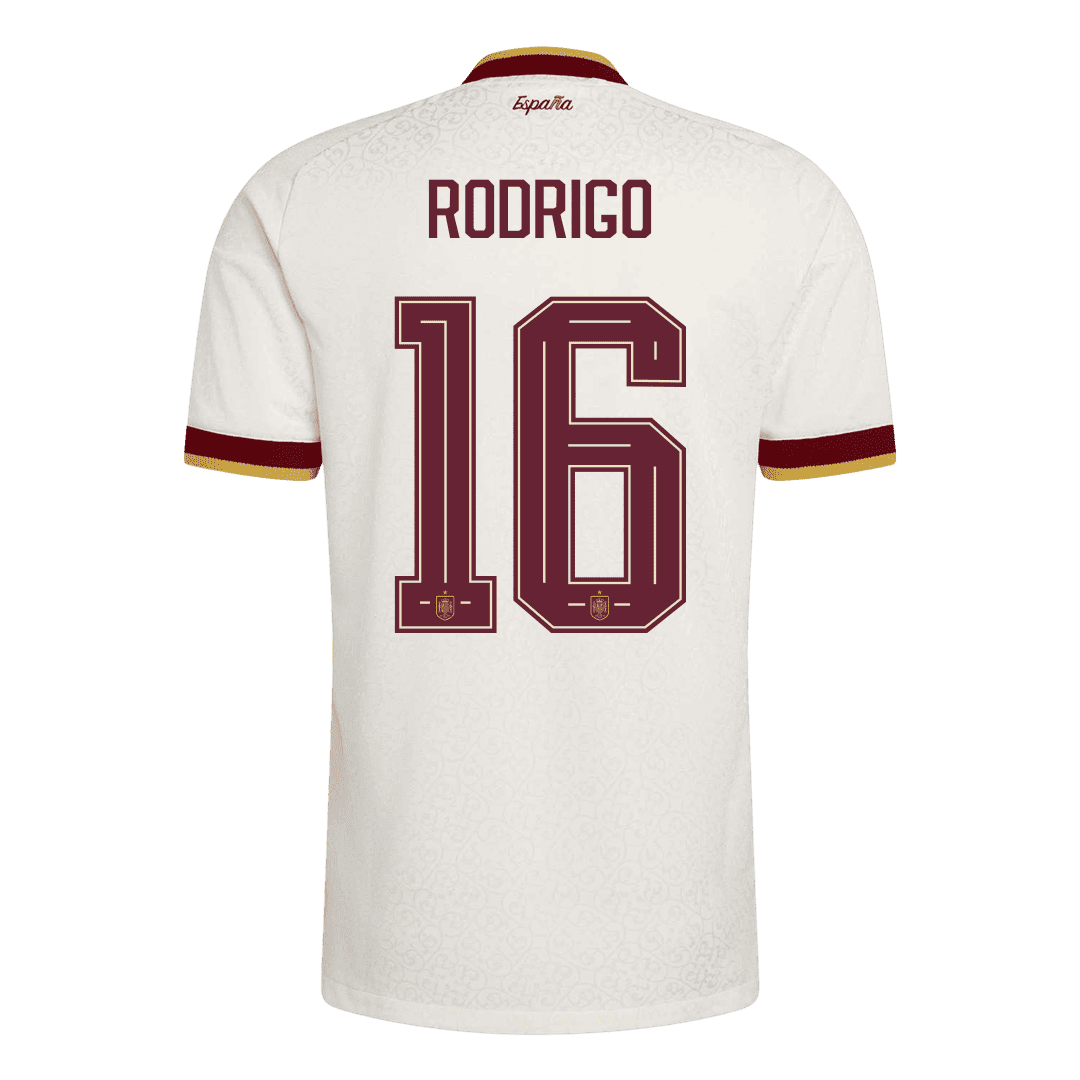 Spanien Tröja RODRIGO #16 2026 Borta Autentisk Vit (2 Stjärnor)