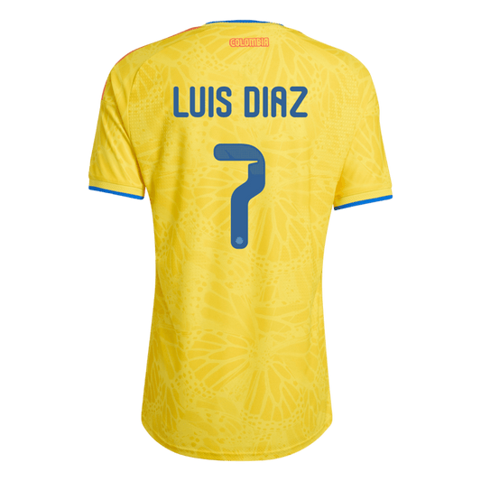 Colombia Tröja LUIS DíAZ #7 2026 Hemma Autentisk Gul-1