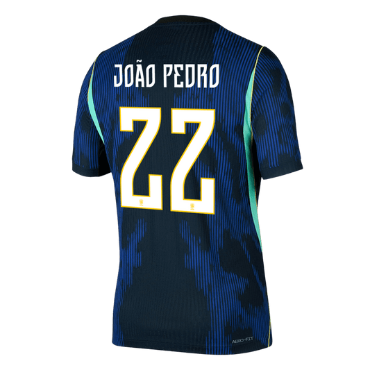 Brasilien Tröja JOÃO PEDRO #22 2026 Borta Autentisk Mörkblå-1