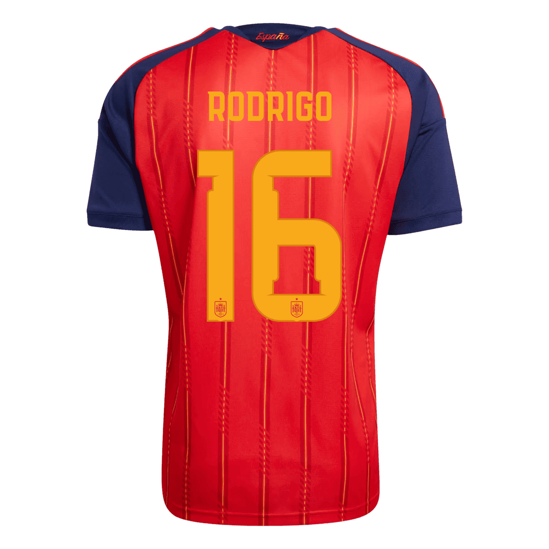 Spanien Tröja RODRIGO #16 2026 Hemma Autentisk (2 Stjärnor)