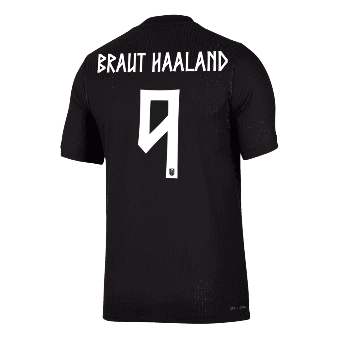 Norge Tröja BRAUT HAALAND #9 2026 Borta Autentisk Svart