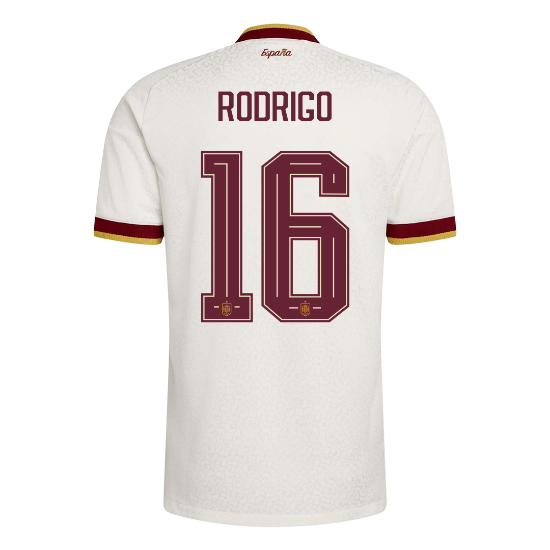 Spanien Tröja RODRIGO #16 2026 Borta Autentisk Vit