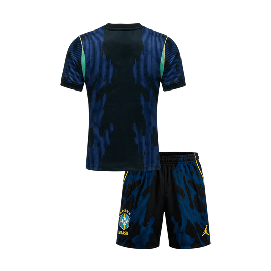 Brasilien Tröja 2026 Borta Mörkblå Barn-1