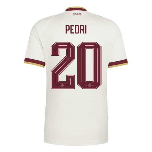 Spanien Tröja PEDRI #20 2026 Borta Vit (2 Stjärnor)-1