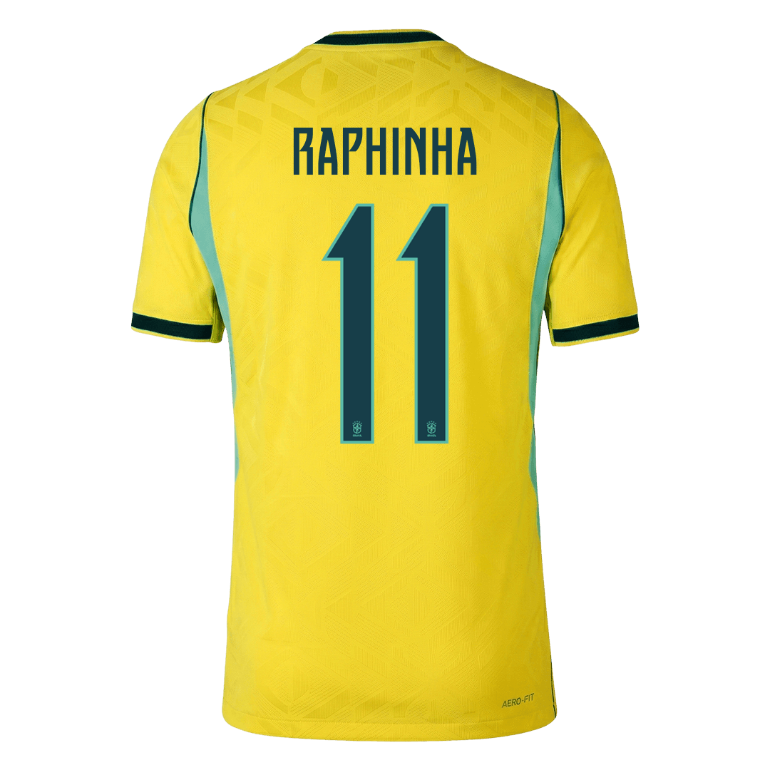 Brasilien Tröja RAPHINHA #11 2026 Hemma Autentisk Gul