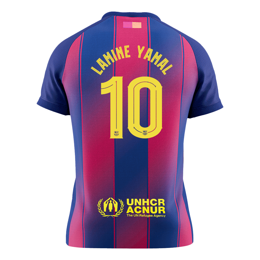 LAMINE YAMAL #10 Barcelona Tröja 2025/26 Hemma Premium Röd & Blå - UCL