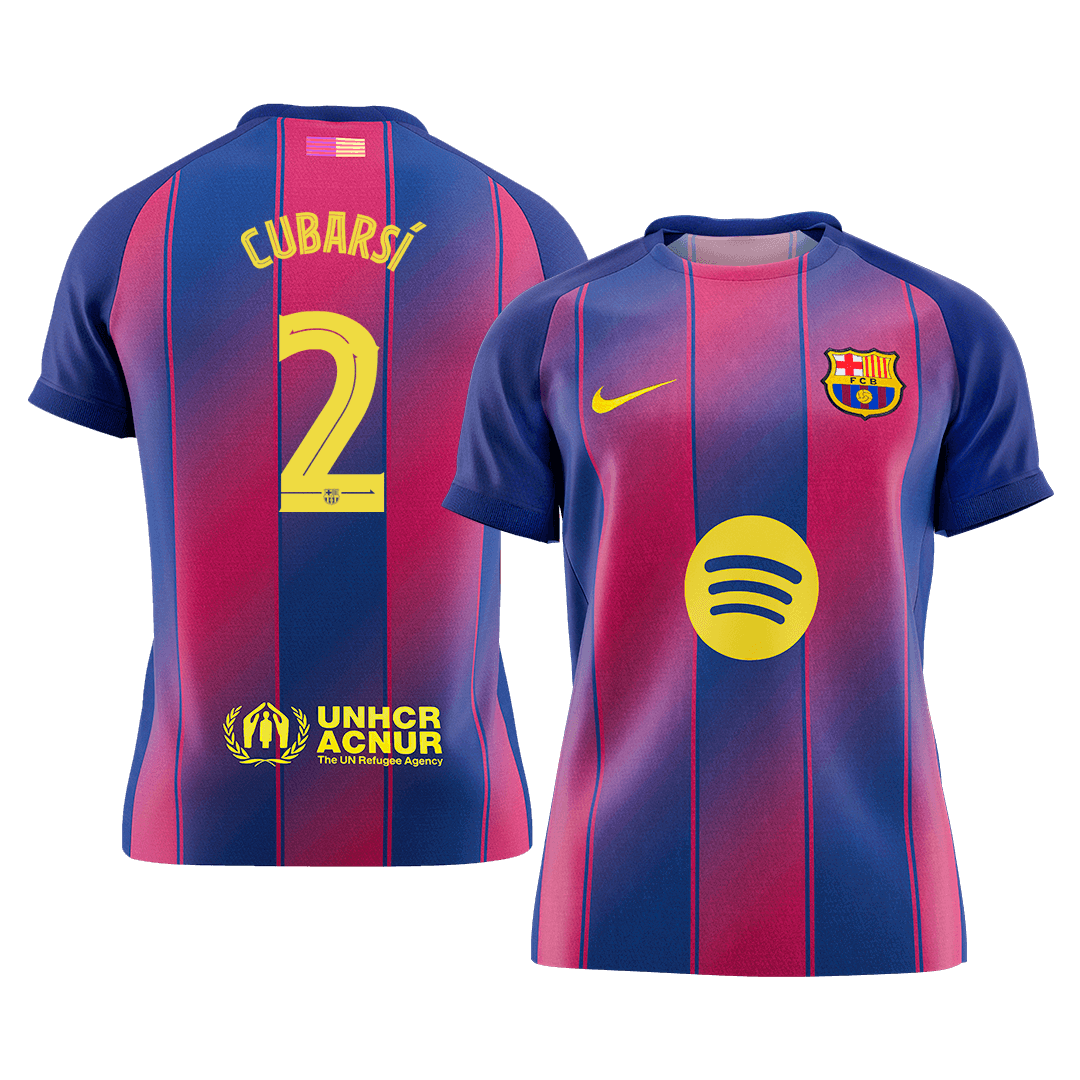 CUBARSÍ #2 Barcelona Tröja 2025/26 Hemma Premium Röd & Blå - UCL