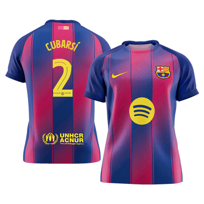 CUBARSÍ #2 Barcelona Tröja 2025/26 Hemma Premium Röd & Blå - UCL