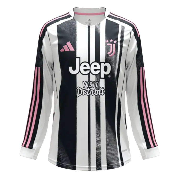 Juventus Tröja 2025/26 Hemma Långärmad Svart & Vitt