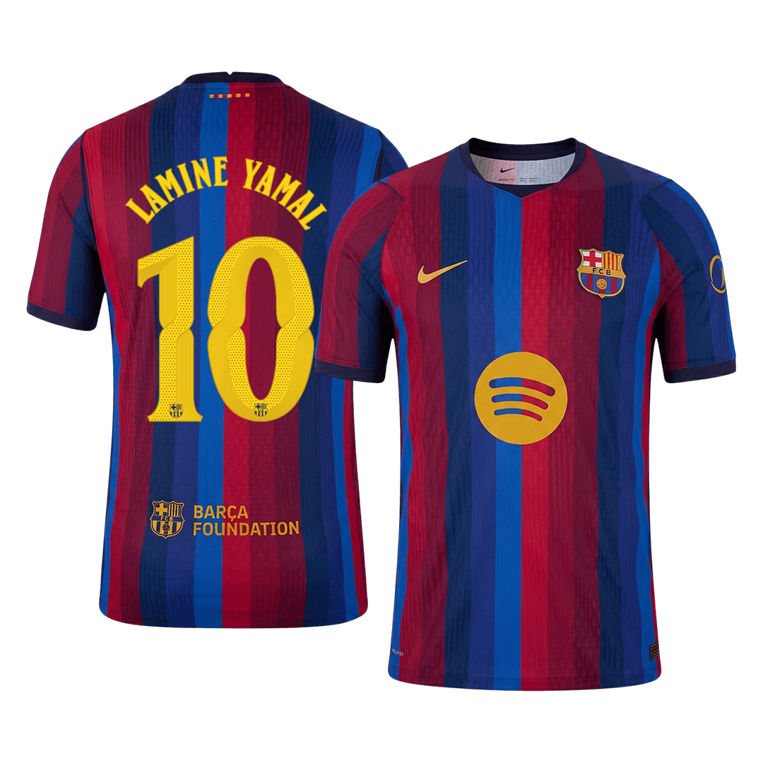 Barcelona Tröja LAMINE YAMAL #10 2026/27 Hemma Autentisk Röd & Blå - UCL