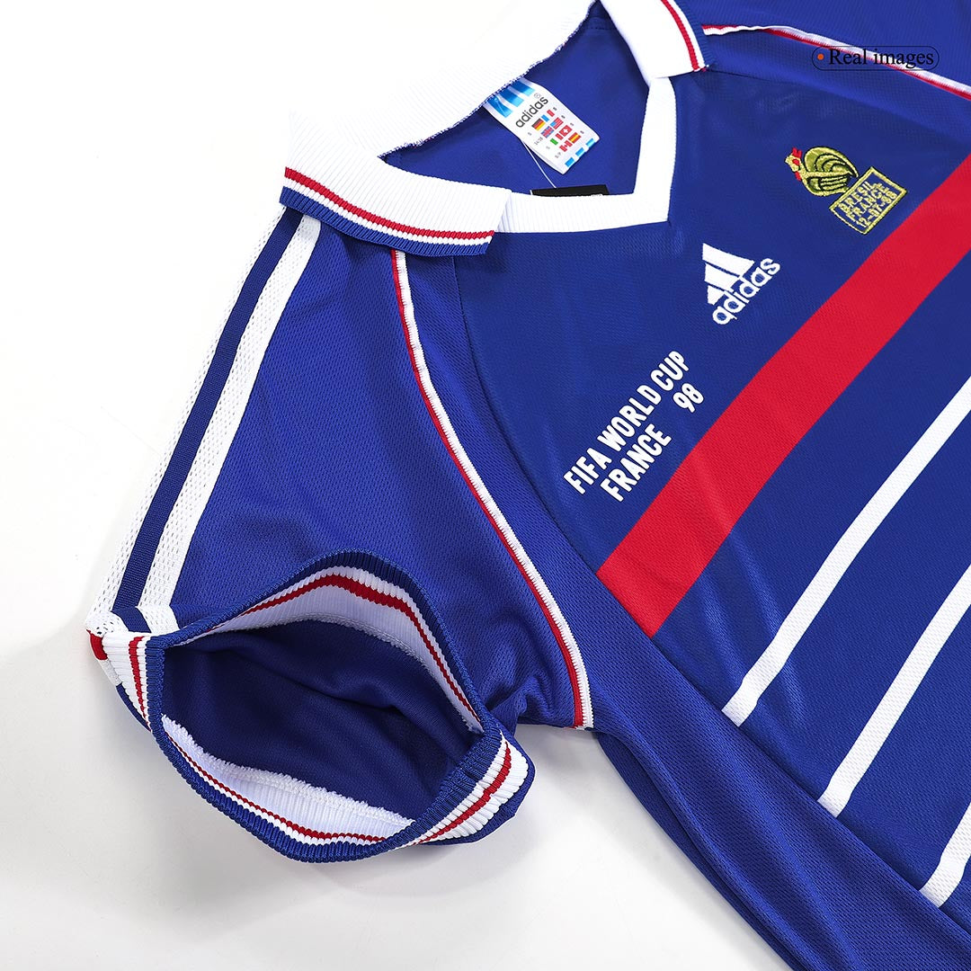 ZIDANE #10 Frankrike Hemmatröja 1998 Retro Tröja
 Blå-4