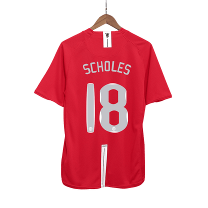 SCHOLES #18 Manchester United Hemmatröja 2007/08 Retro Tröja
 Röd - UCL Final
