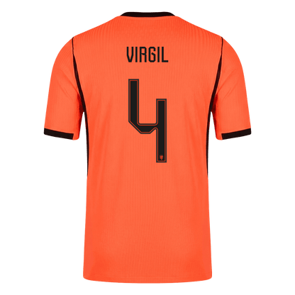 Nederländerna Tröja VIRGIL #4 2026 Hemma Autentisk Orange-10