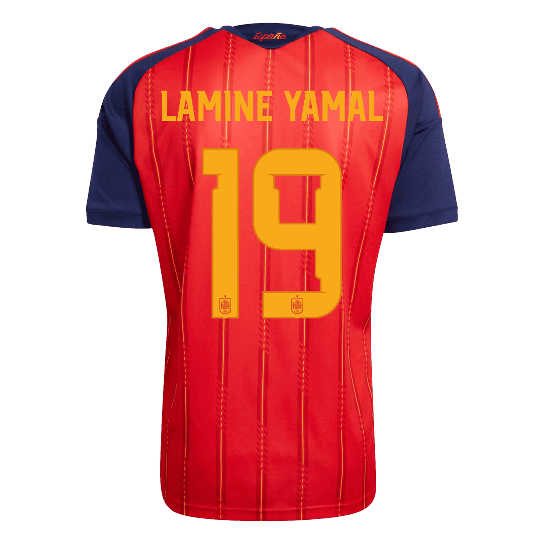 Spanien Tröja LAMINE YAMAL #19 2026 Mästaredition Hemma (2 Stjärnor)