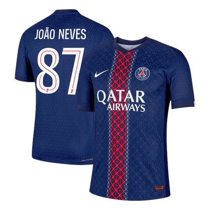 PSG Tröja JOÃO NEVES #87 2025/26 Hemma Mörkblå