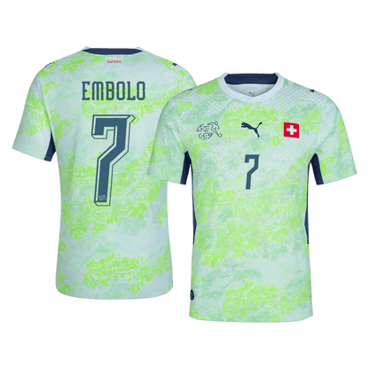 Schweiz Tröja EMBOLO #7 2026 Borta Autentisk Grön