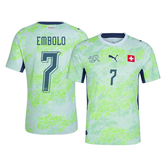 Schweiz Tröja EMBOLO #7 2026 Borta Autentisk Grön