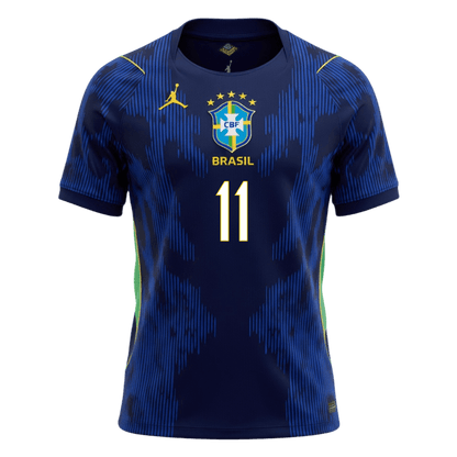 Brasilien Tröja RAPHINHA #11 2026 Borta Mörkblå-8