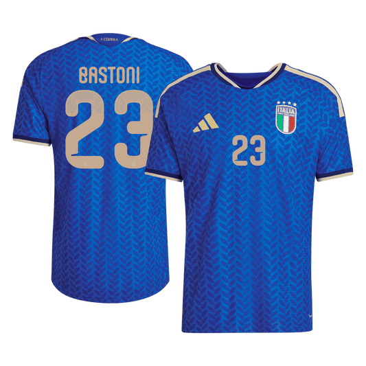 Italien Tröja BASTONI #23 2026 Hemma Autentisk Blå