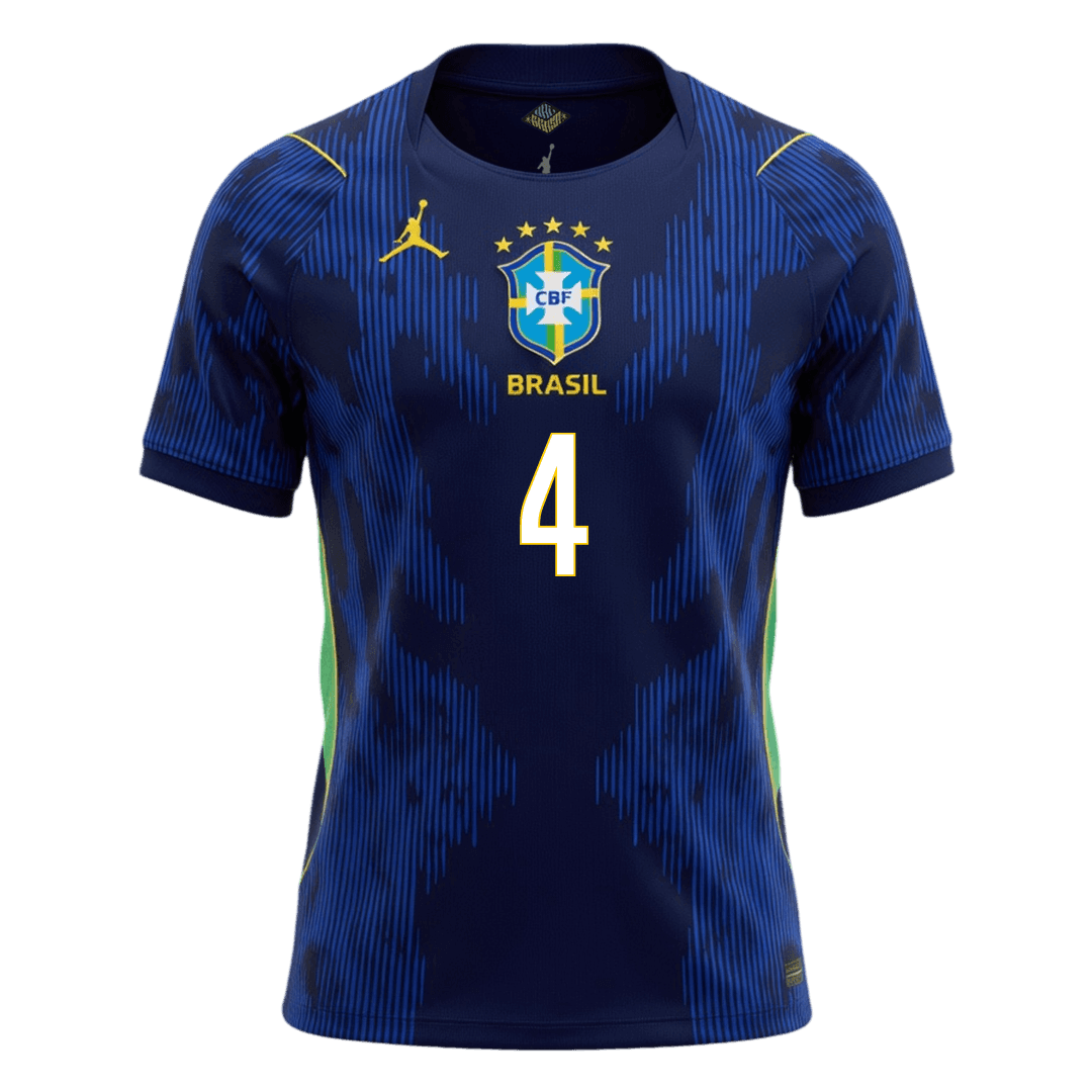 Brasilien Tröja MARQUINHOS #4 2026 Borta Mörkblå