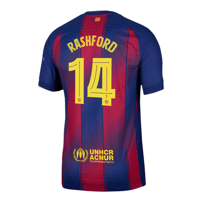 Barcelona Tröja RASHFORD #14 2025/26 Hemma Röd & Blå - UCL-13