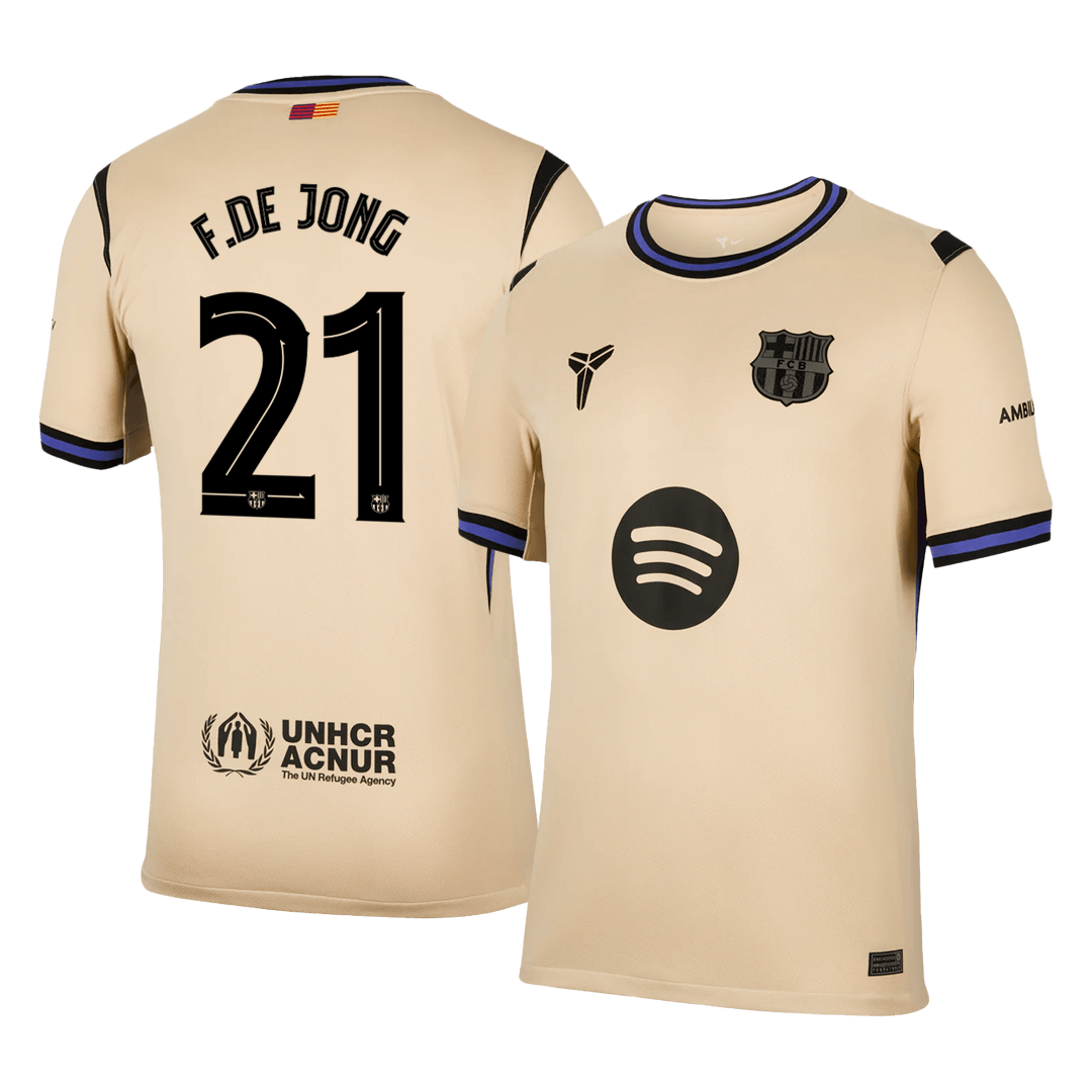 Barcelona Tröja F.DE JONG #21 2025/26 Borta Gul - UCL