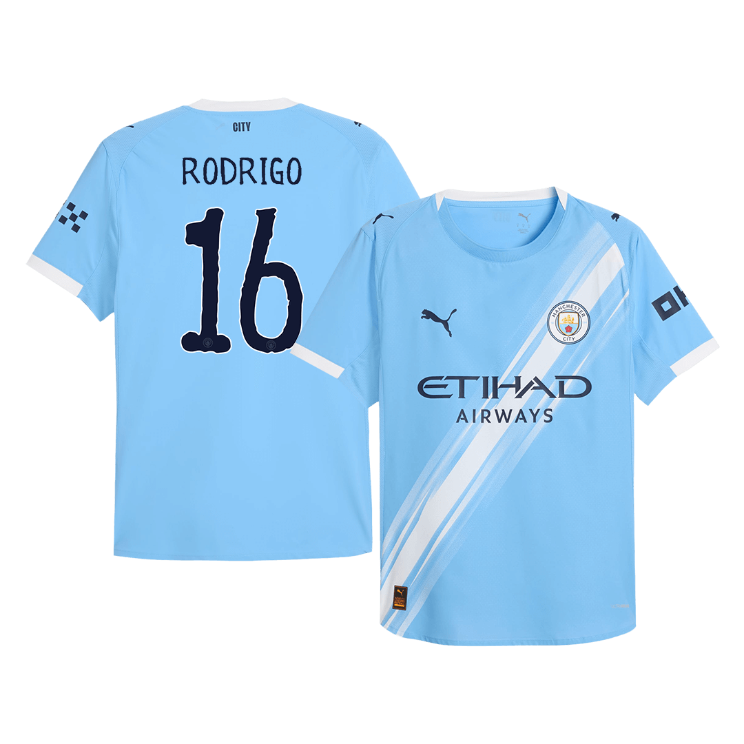 Manchester City Tröja RODRIGO #16 2025/26 Hemma Blå