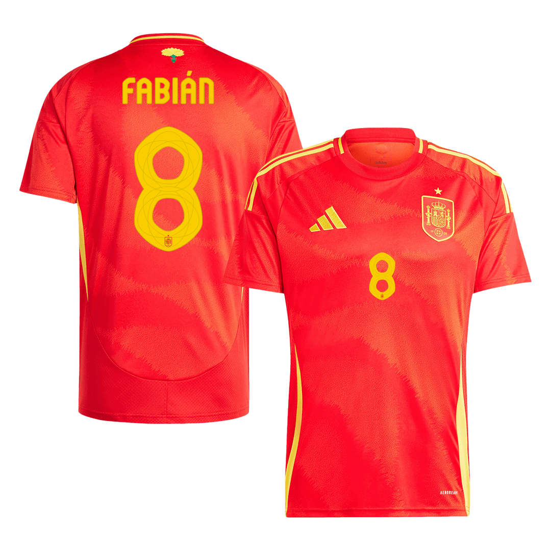 Spanien Tröja FABIÁN #8 Euro 2024 Hemma Röd