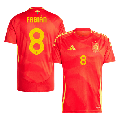 Spanien Tröja FABIÁN #8 Euro 2024 Hemma Röd
