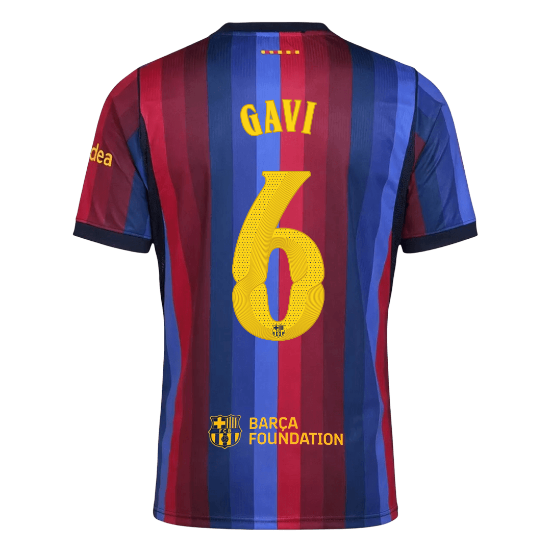 Barcelona Tröja GAVI #6 2026/27 Hemma Blue&Garnet - UCL-3