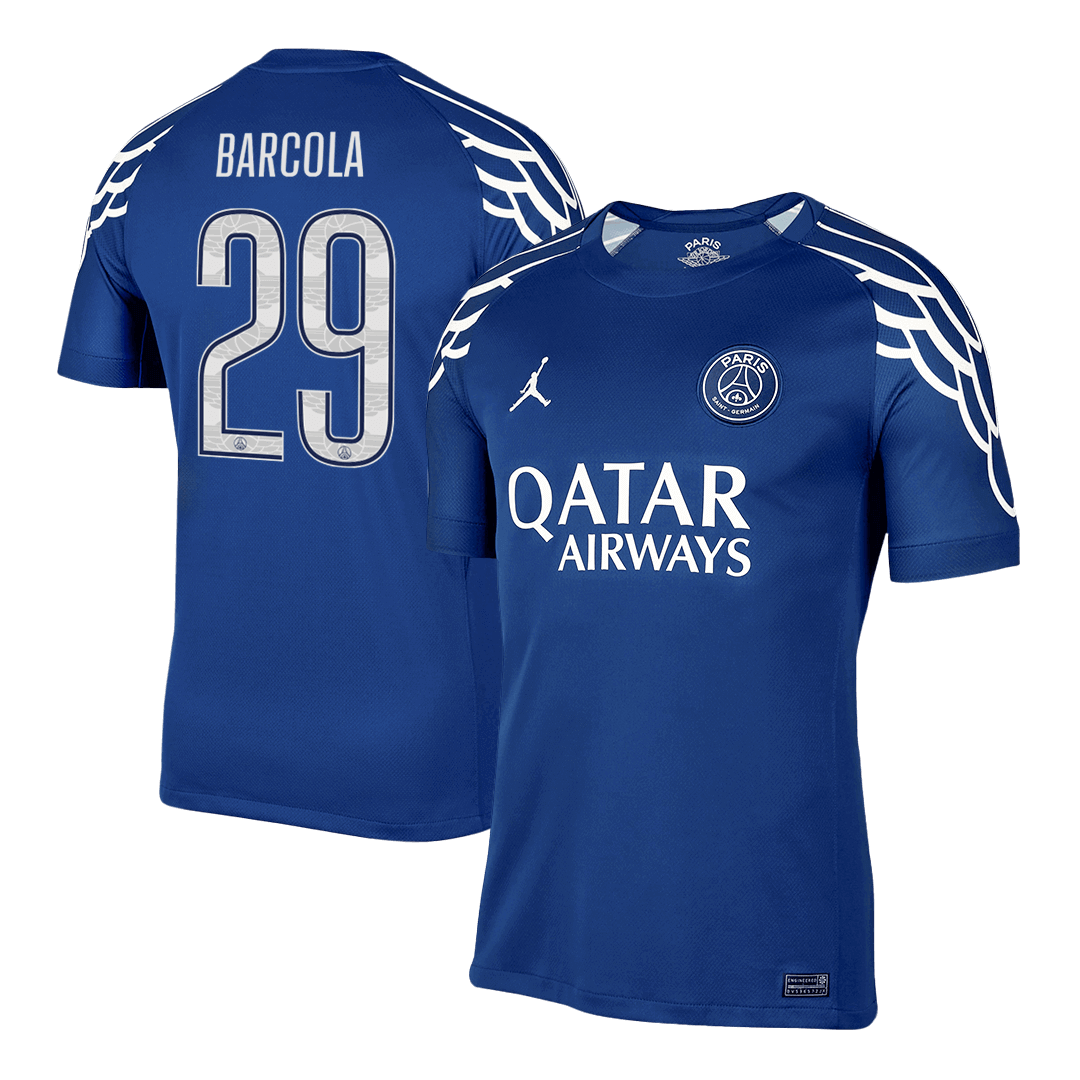 PSG Tröja BARCOLA #29 2024/25 Fourth Away Mörkblå - UCL