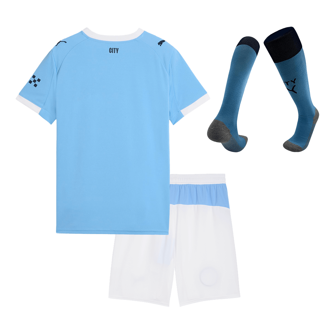 Manchester City Tröja 2025/26 Hemmaställ Blå Barn-16