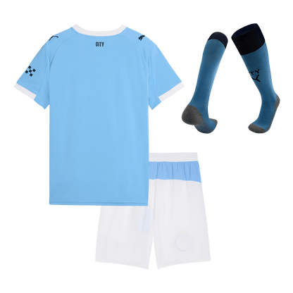 Manchester City Tröja 2025/26 Hemmaställ Blå Barn-16