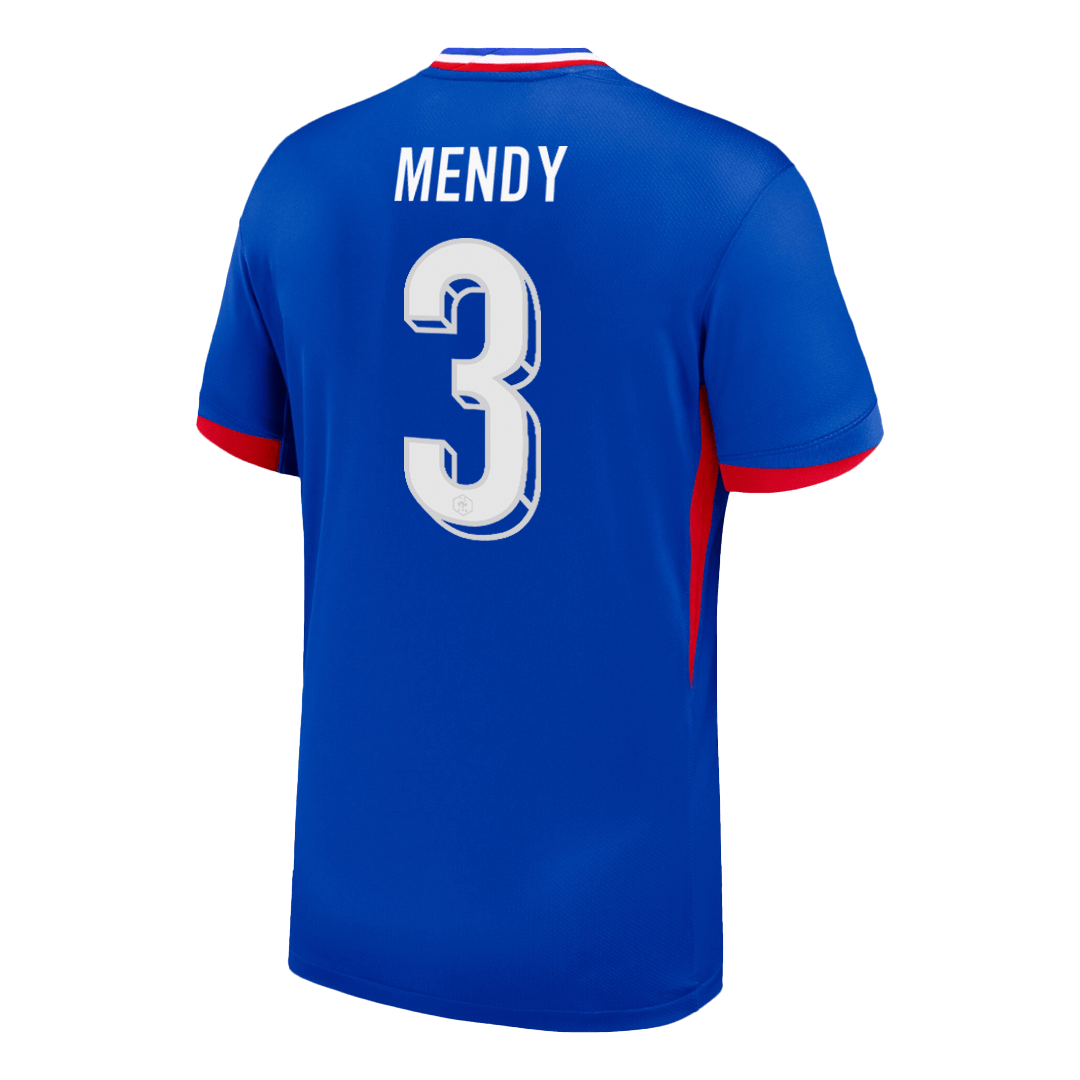 Frankrike Tröja MENDY #3 Euro 2024 Hemma Blå