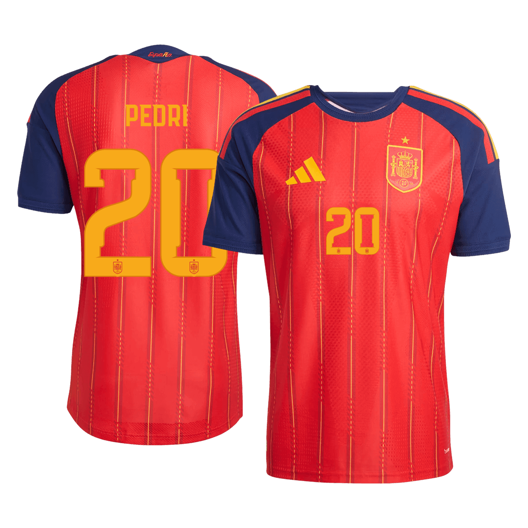Spanien Tröja PEDRI #20 2026 Hemma Autentisk Röd