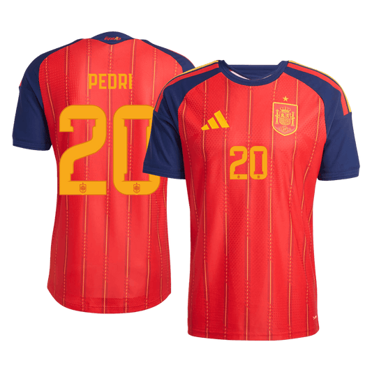 Spanien Tröja PEDRI #20 2026 Hemma Autentisk Röd