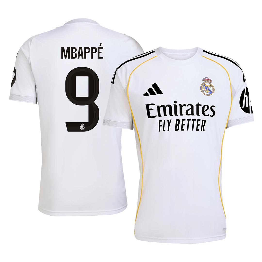 MBAPPÉ #9 Real Madrid Tröja 2025/26 Hemma Premium Vit
