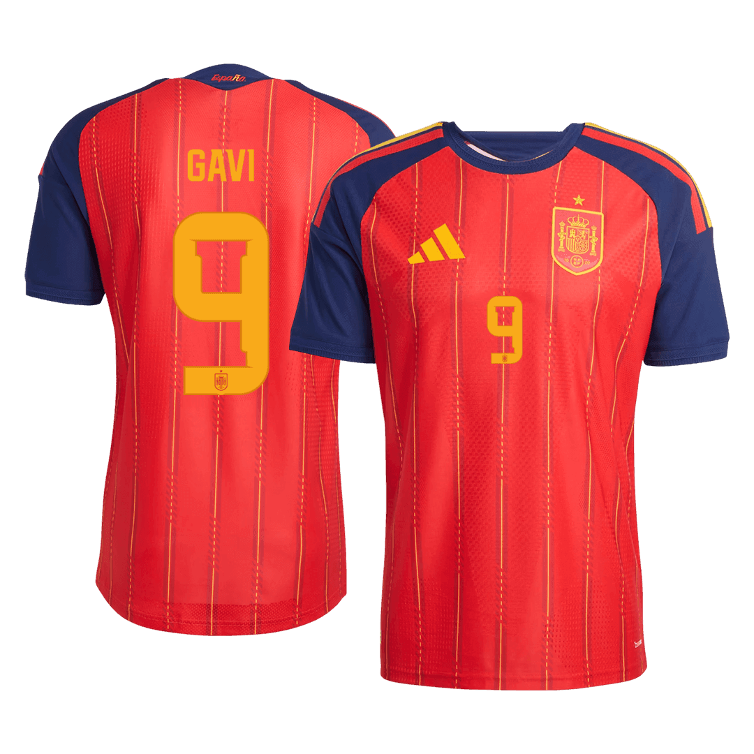 Spanien Tröja GAVI #9 2026 Hemma Autentisk Röd