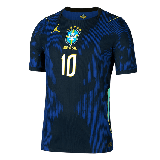 Brasilien Tröja NEYMAR JR. #10 2026 Borta Autentisk Mörkblå-1