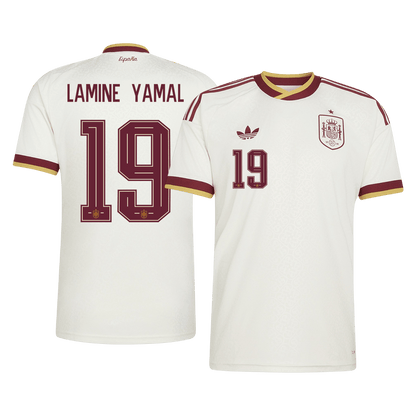Spanien Tröja LAMINE YAMAL #19 2026 Borta Vit