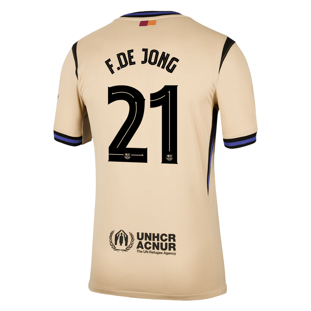 Barcelona Tröja F.DE JONG #21 2025/26 Borta Gul - UCL-13