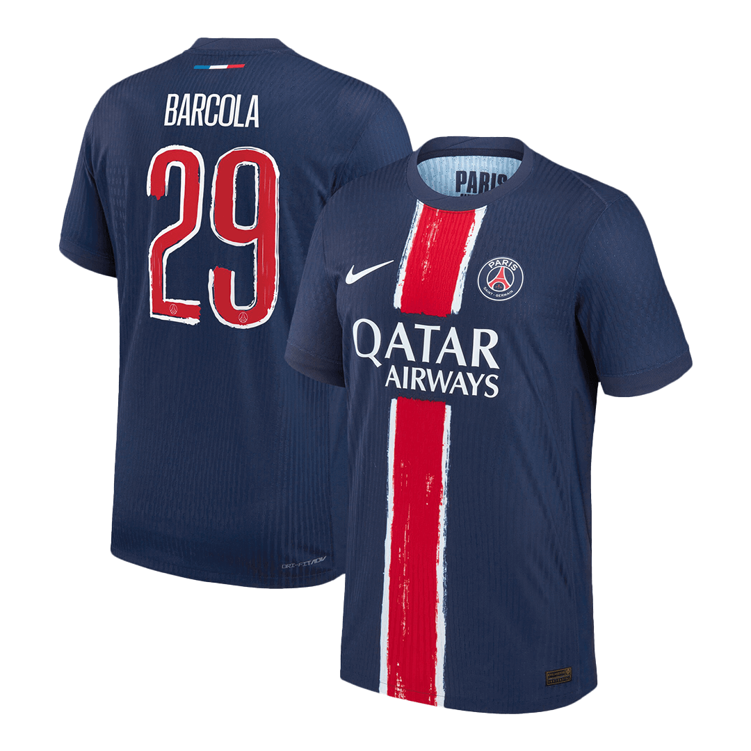 PSG Tröja BARCOLA #29 2024/25 Hemma Mörkblå - UCL