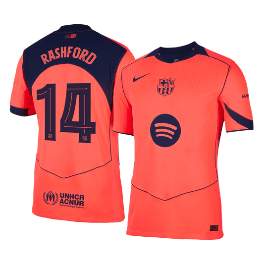 Barcelona Tröja RASHFORD #14 2025/26 Tredje Orange - UCL