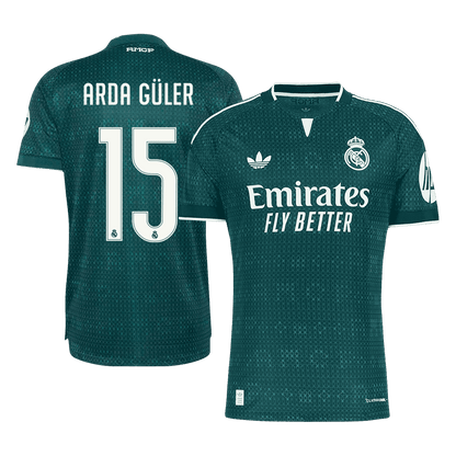 Real Madrid Tröja ARDA GÜLER #15 2026/27 Borta Autentisk Grön