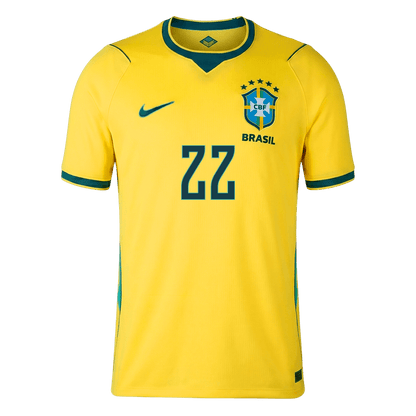 Brasilien Tröja JOÃO PEDRO #22 2026 Hemma Gul-5