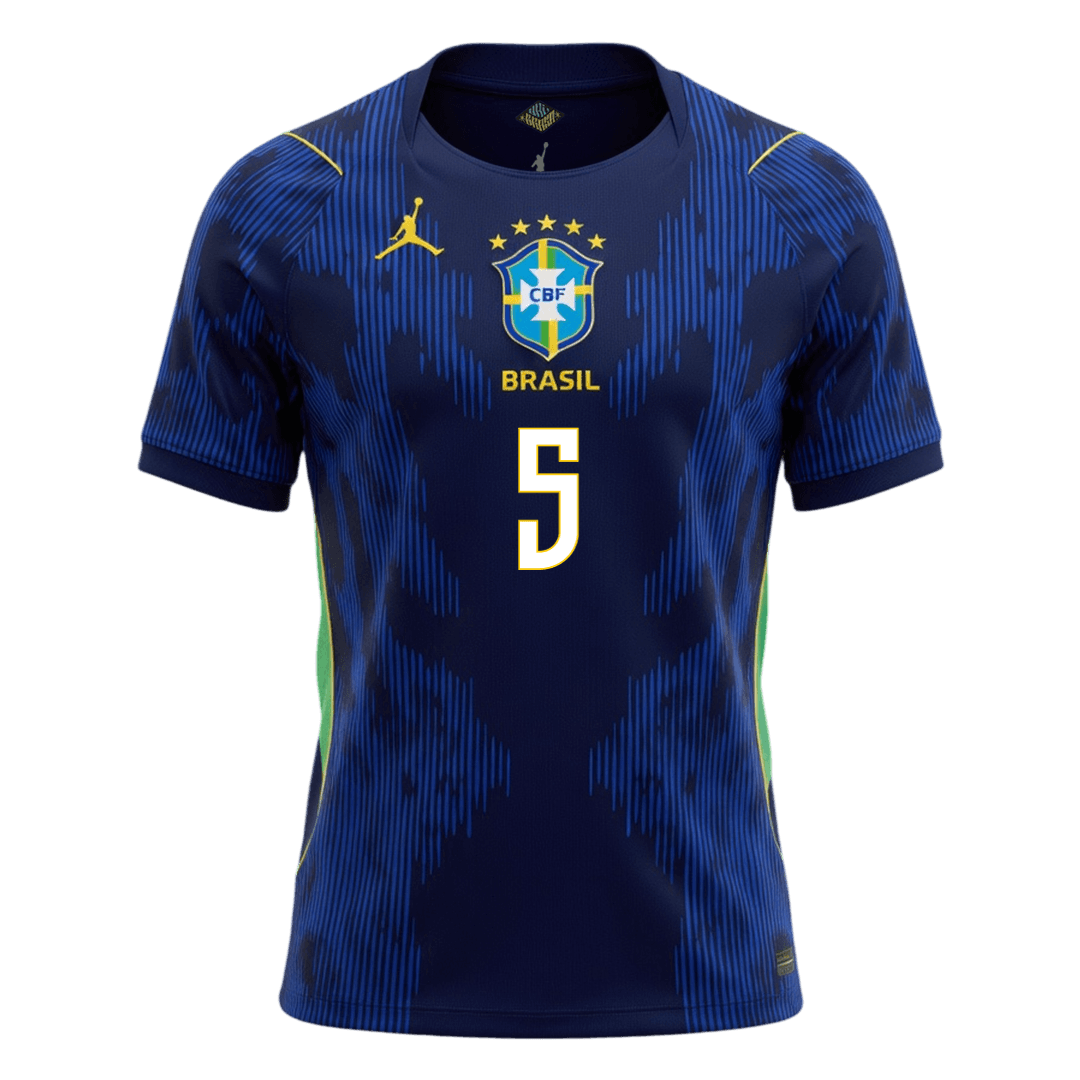 Brasilien Tröja CASEMIRO #5 2026 Borta Mörkblå-8