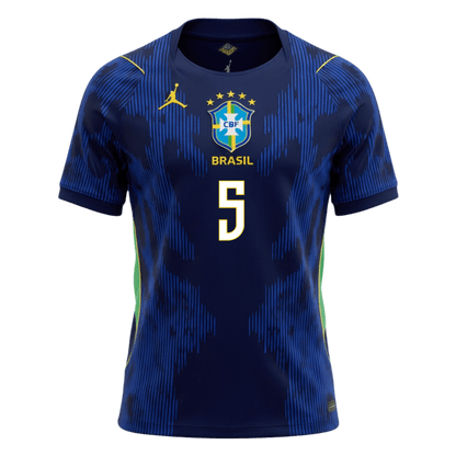 Brasilien Tröja CASEMIRO #5 2026 Borta Mörkblå-8